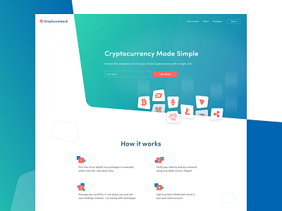 Simpecoinbank Landing bitcoin clean crypto cryptocurrency illustration landing minimal product ui web website