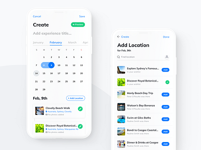 Travel app #2 app calendar clean ios iphone light travel ui white