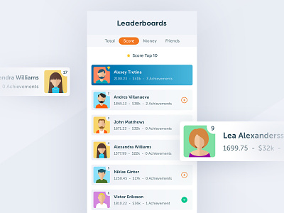 Salesmen Leaderboard android app clean ios leaderboard light list mobile people