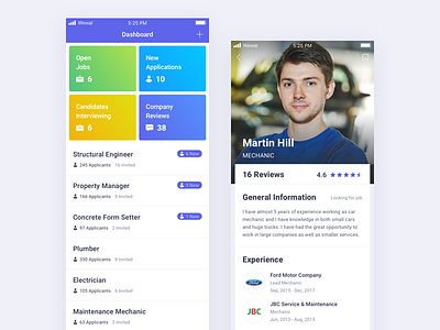 Job Board app clean ios iphone job light minimal white work