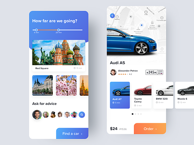 Tourist Taxi App android app clean design ios iphone minimal taxi tourist travel ui
