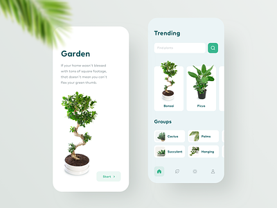 Home Garden App android app clean design garden green interface ios light nature plant ui