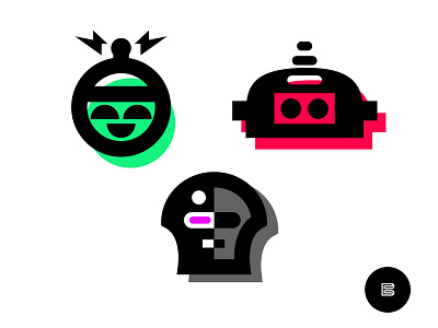 Robot Logos No. 5 appicons applogos brandlogos cleanlogos emblems favicons icons logos minimallogos modernlogos robotlogos simplelogos symbols whatsnew