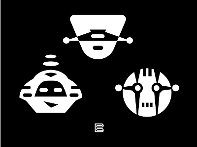 Robot Logos No. 1 - Black & White appicons applogos blackandwhitelogos cleanlogos emblems favicons icons logos minimallogos modernlogos robotlogos robots simplelogos symbols whatsnew