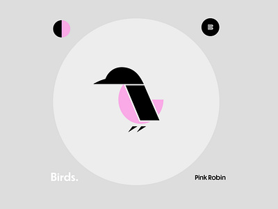 Birds ( 3 of 9 ) - Pink Robin animal animallogos animals appicons applogos bird birdlogos birds cleanlogos emblems favicons logos marks minimallogos modernlogos simplelogos symbols whatsnew