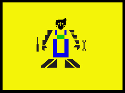 Lenny's Toy Repair Shop ( 2 of 3 ) - Full Body Robot cleanlogos emblems favicons icons illustration kids logos marks mascot mascotlogos mascots minimallogos modernlogos robot robotlogos robots simplelogos symbols whatsnew