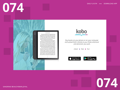 Daily UI 074 - Download App daily ui 077 daily ui 77 daily ui challenge dailyui download download app ebook kobo reader