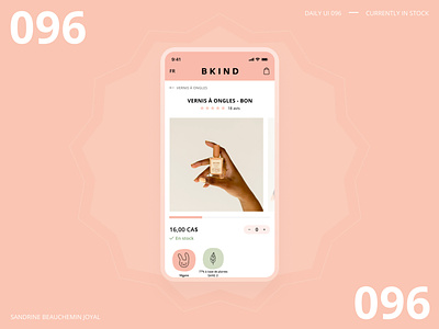 Daily 096 - Currently in stock bkind canadian cosmetics daily ui daily ui 096 daily ui challenge design eco eco conscious figma local ui vector women entrepreneure