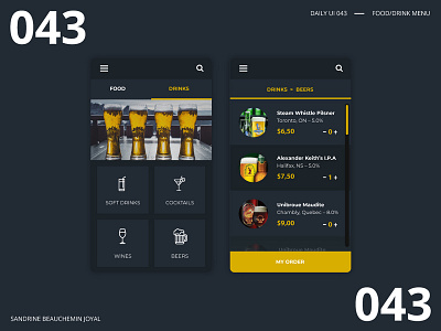 Daily UI 043 - Food/Drink Menu dailui daily ui daily ui 043 design drink menu ui vector