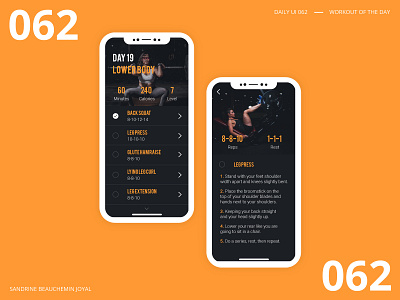 Daily UI 062 - Workout of the Day app daily 100 challenge daily ui daily ui 062 dailyui design ui ux vector workout workoutoftheday