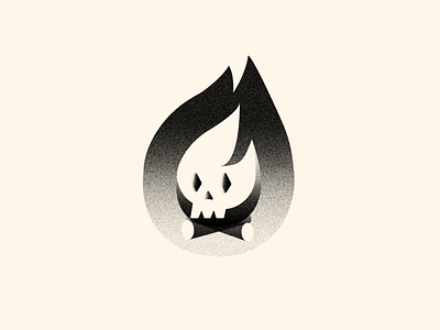 Skull Campfire 2d black black white campfire color colors design fire flat gradient graphic design illustration illustrator logo skull skulls texture vector