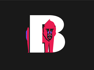 B_aboon - 36 Days of type - 2/36 2d 36 days of type 36daysoftype animals baboon blue color colors design flat graphic design illustration illustrator logo typo typogaphy vector