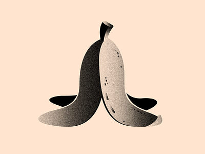 Vectober 12 - Slippery 2d banana banana peel black blackandwhite brush color flat fruit illustration illustrator inktober inktober2020 light texture textures vectober vector white