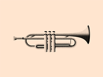 Vectober 27 - Music 2d black colors flat illustration illustrator inktober inktober2020 instruments jazz music texture textured textures trumpet vectober vector white