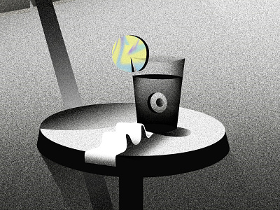 Sour 2d black and white cocktail colors design drink eye flat gradient grain illustration illustrator lemon lime paper photoshop restaurant table ticket vector
