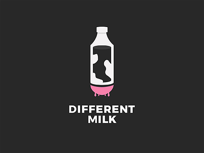 Different Milk 2d black branding color design flat graphic design illustrator logo pink vector white