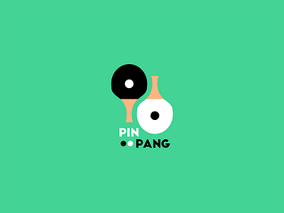 Pin Pang 2d black branding color design flat graphic design illustrator logo vector white yinyang