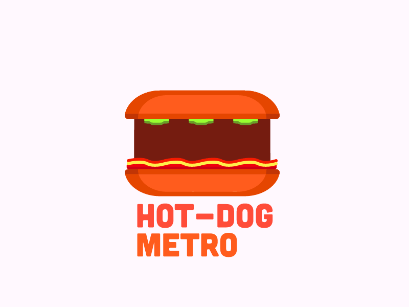 Hot-Dog Metro 2d animation branding colors design flat food gif graphic design illustrator logo vector