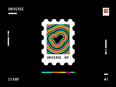 Universtamp - Stamp collection #1 2d black colors design flat graphic design illustrator stamp universe vector white