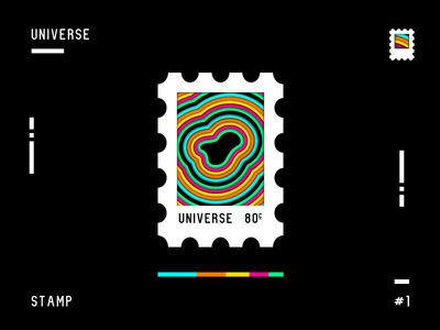 Universtamp - Stamp collection #1 2d black colors design flat graphic design illustrator stamp universe vector white