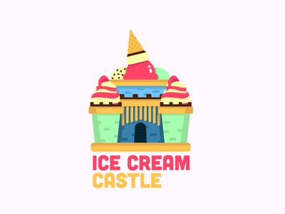 Ice cream Castle 2d branding castle colors design flat food graphic design ice cream illustrator logo vector