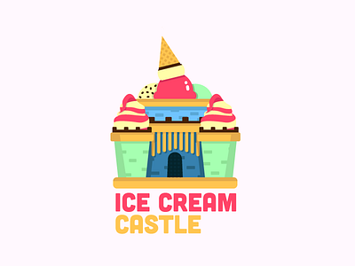 Ice cream Castle 2d branding castle colors design flat food graphic design ice cream illustrator logo vector