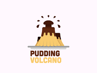 Pudding Volcano 2d branding color colors design flat food graphic design illustration illustrator logo pudding vector volcano