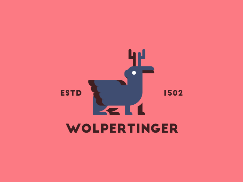 Wolpertinger 2d color colors design flat graphic design illustration illustrator logo mythical vector wolpertinger