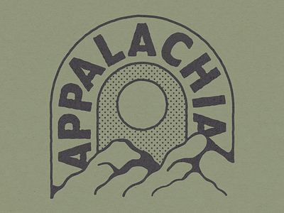 Appalachia appalachia distressed green grunge halftone handmade illustration mountains screen print