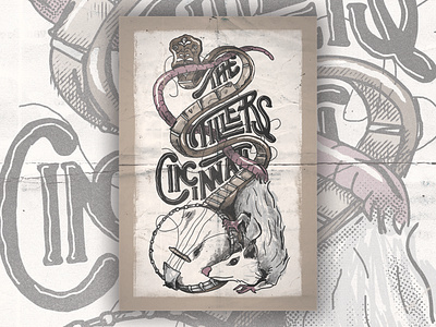 The Tillers | Cincinnati banjo branding cincinnati dumono folk freelance grunge halftone hand letter handlettering illustration poster screen print screenprint studio type typedesign typogaphy typography vector