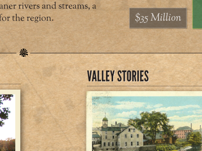 Valley Stories brown parchment postcard