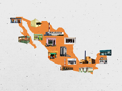 Mexico Businesses Collage Illustration collage illustration mexico small business