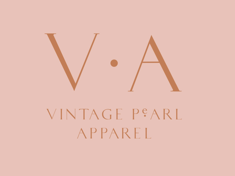Vintage Pearl Apparel brand asset logo custom type graphic design surbmark typography design branding