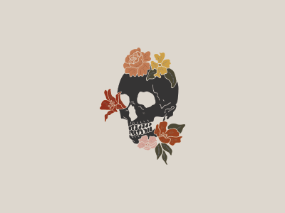 Blooming Skull design illustration skull