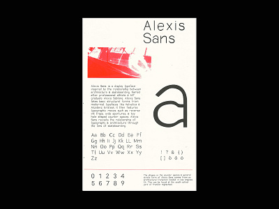 Alexis Sans Type Specimen poster skateboarding typography