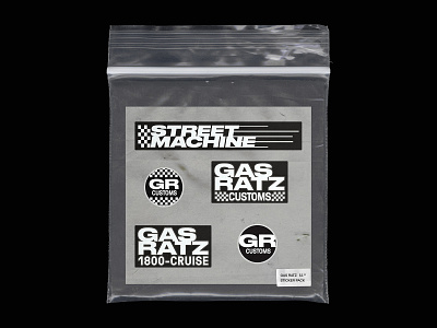 Gas Ratz Sticker Pack checkered flag druk wide graphic design sticker typography