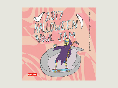 Halloween Bowl Jam Dribblepost Copy cartoon globe globe brand illustration lettering script