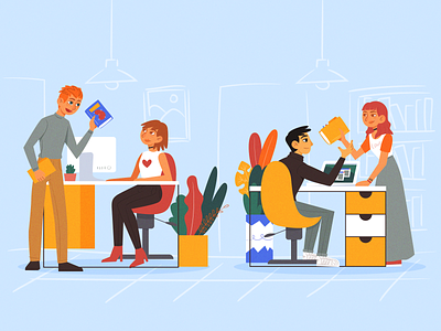 Business colleagues illustration business character colleagues color colorful download group illustration man office people teamwork vector woman work