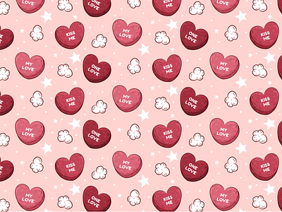 Conversation heart pattern <3 conversationhearts hearts love pink valentinesday