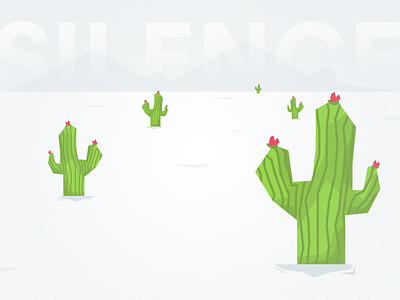 Silence cactus desert illustration quiet silence