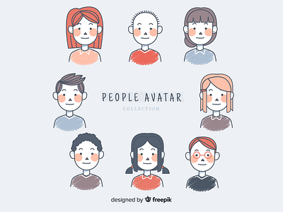 People avatar collection avatar cartoon character face group hand drawn head human identity illustration man network pack people person portrait profile woman women womens