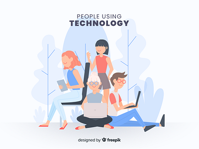 People Using Technology human laptop man people smartphone socialmedia technology woman