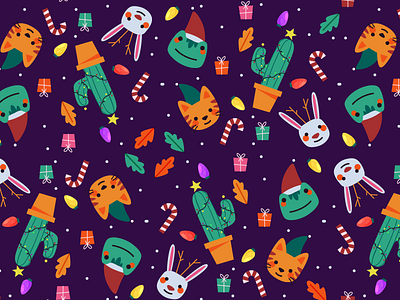 Colorful funny christmas pattern