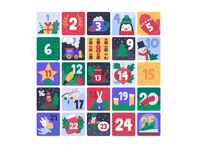 Advent Calendar 2 advent calendar christmas colorful december illustration merry vector winter xmas