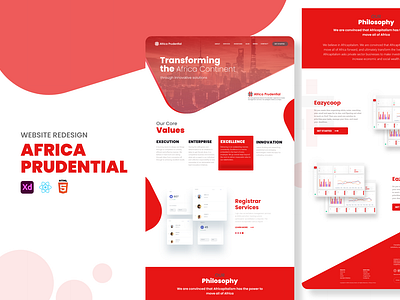 Africa Prudential - Website Redesign adobe xd corporate financial services homepage landing page minimal red ui web design website website design xd