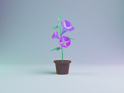 morning glory 3d flower lowpoly morning glory origami