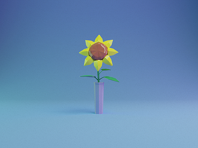 Sunflower 3d flower lowpoly origami sunflower