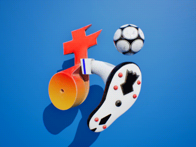 Japanese typography day5 :お 3d gif ue4 お soccer