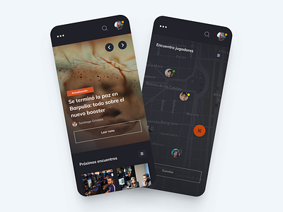 Indommus - News & player tracking app app card carousel dashboard design gaming header illustration logo magazine map match matchmaking news players tracking ui users