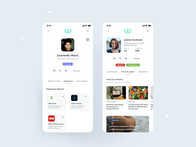 User Profile Mobile UI